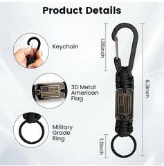 2 Pcs Paracord Lanyard Keychain, 1* Long and 1*Short Heavy Duty Braided Keych…