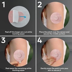 Easy-Apply Beige Sensor Covers for Freestyle Libre 3 – 20 Patches for Sports Use