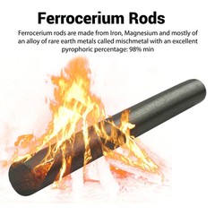 Ferro Rod 1/2″x5″ Fire Starter Flint Stone Steel Flint Striker Camping Fishing