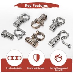 Paracord Bracelet Shackle Buckle [PCS] – Adjustable Metal Pattern Bow Shackle 5