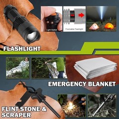 Survival Kit 17 in 1 Fishing Hunting Camping Gear Case
