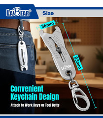 LABEAR Bolt Size Finder Tool Keychain, SAE and Metric 5/16 Inch to 1 Inch 8 to 2