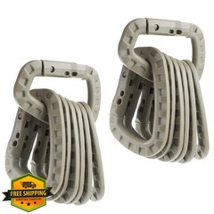 IEBUOBO Tactical Carabiner Keychain Khaki 12 Pack
