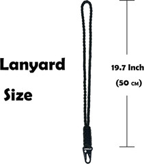 Paracord Lanyard Keychain – Heavy Duty Key Strap with Whistle & Badge ID Wallet