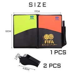 PFLYPF Football Referee Card Set, with 2 Black Whistles, Durable Red…