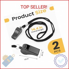 JKQAGD 2PCS Sports Whistles with Lanyard, Loud Crisp Sound Whistle Ideal for Coa