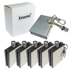 Xmomx 5 x Hiking Emergency Survival Camping Fire Starter Flint Metal Silver