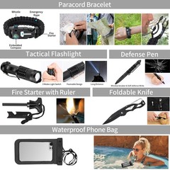 GPUSFAK Emergency Survival Kit and First Aid Kit, Camping Black