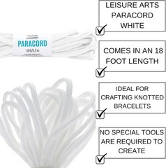 White Nylon Paracord – 18ft for Crafting & Decor