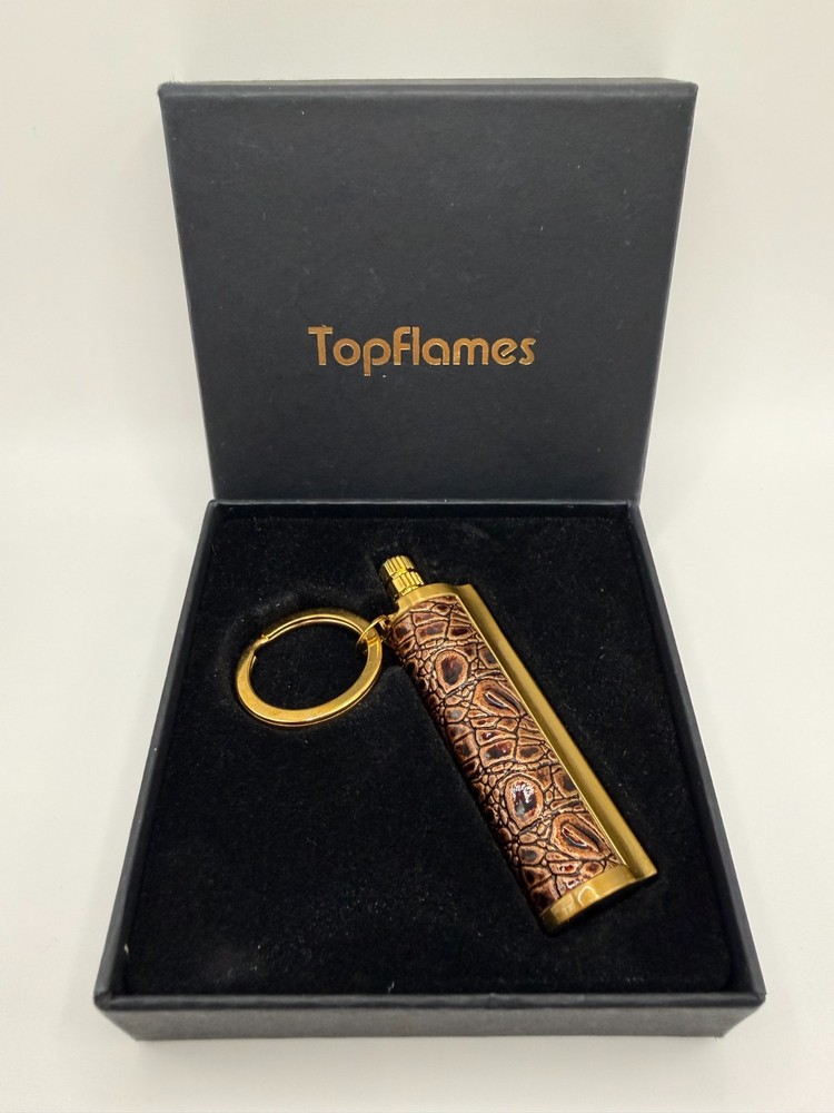 Top Flames Ferro Rod Flint Fire Starter Keychain – New in Box