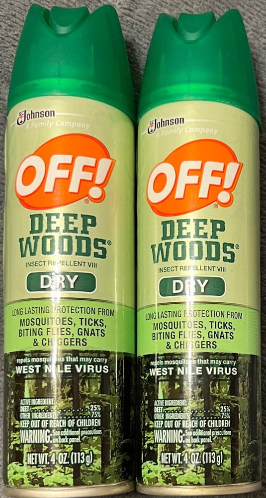 2 Pack OFF! Deep Woods Dry Insect Repellant Aerosol – Repels Mosquitoes 4 OZ