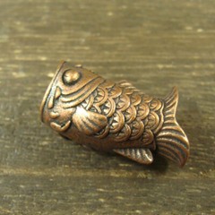 Red Copper “Fish” knife Lanyard Bead Paracord beads crafted for EDC gear XLH046