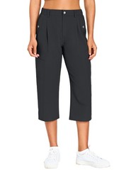 Women’s Cargo Capris Lightweight Quick Dry Hiking Pants Water Large, Black