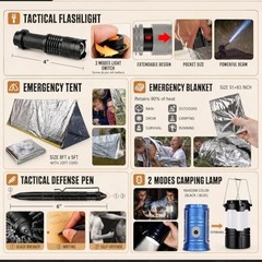 Survival Kit 250Pcs First Aid Gear with Molle Bag