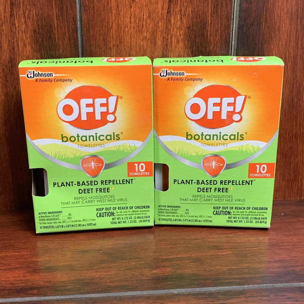 2 pack Off! Botanicals Plant-Based Insect Repellent Towelettes 10 Count