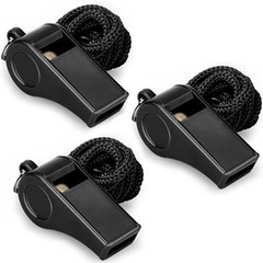 Plastic Sports Whistle 3 Pack with Lanyard Loud Crisp Sound for Coaches Referees
