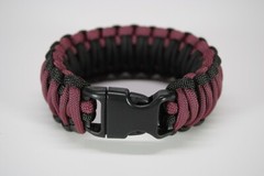 550 Paracord Survival Bracelet King Cobra Black/Burgundy «Made in the USA»