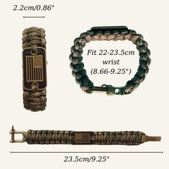 VAYOBOO Paracord Bracelet – Tactical Survival Bracelet for Men with Bronze USA