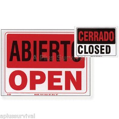 2 Pack – Open & Closed Abierto Cerrado 9″x12″ Safety Home Business Office Sign