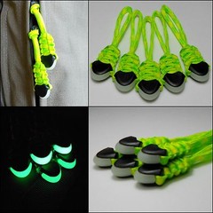 (5) Paracord Zipper Pulls – Back Packs Gear Bags Zombie Bugout Bags – DAY GLOW