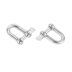 2×M12 D Shape Shackle SUS304 For Mounting Ropes Cables Straps Chains Trailers