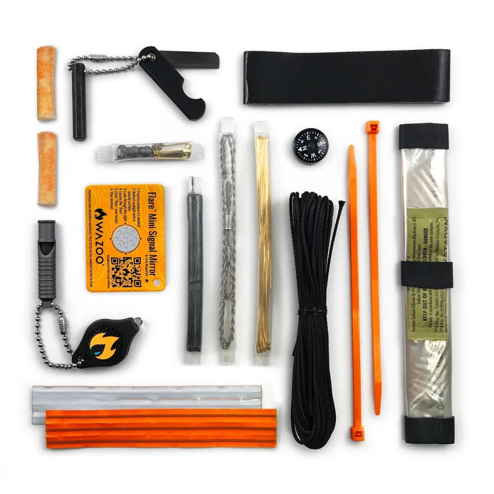 USA Wazoo Adventure Kit 20+ Tool Survival Kit Fits Cache Belt & Cache Cap EDC