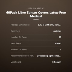 60Pack Libre Sensor Covers Latex-Free Medical Waterproof Adhesive Patches | H…