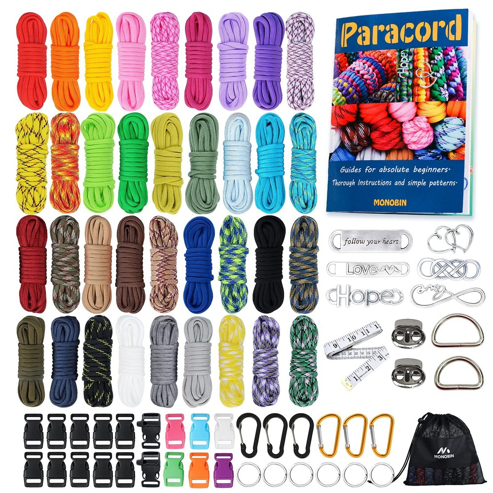 Paracord, 550 Paracord Combo Kit with Instruction Book – 36 Colors Multifunct…