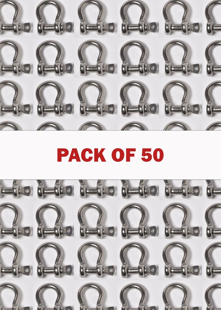 50x Bow Shackle 5mm 3/16″ Stainless Steel Marine 304 Clevis Boat Rigging Bracele