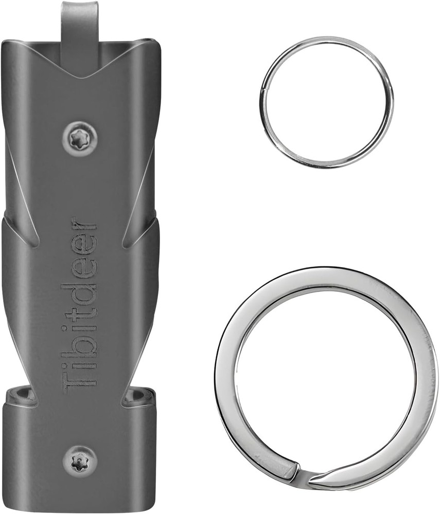 Tibitdeer Titanium Emergency Whistle, 120db Safety Whistle with Keychain Rings