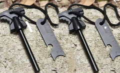 2pc Fire Starter Flint Steel Striker Survival Kit Ferro Rod Camping Outdoor Tool