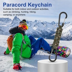 Paracord Keychain Paracord Lanyard Key Chain – (2 Pack, Camo Green)
