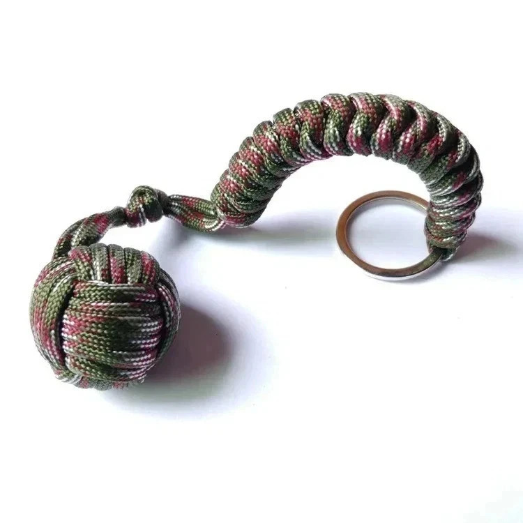 Paracord Monkey Fist Style Keychain Outdoor Hiking Accessory
