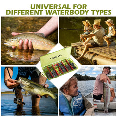 Goture 215pcs Fishing Tackle Kit with Ultra-Slim Organizer Box, Green