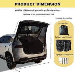 SUV Tailgate Mesh Screen – Enhance Ventilation & Mosquito Protection for Camping