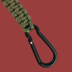 2.6m Paracord Neck Lanyard with Carabiner Quick Release Fastener Green / Black