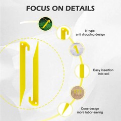 GDLPZM 24pcs 9 inches Plastic Tent Pegs Durable Spike Hook Awning Yellow