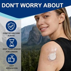 Transparent Waterproof Adhesive Patches for Freestyle Libre 3 – 55 Count Pack