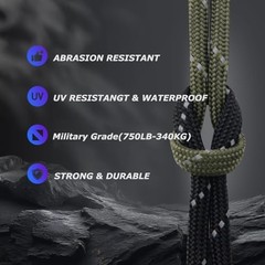 Paracordland-750LB Reflective Rope-100ft//1000ft- 9 500ft Reflective green