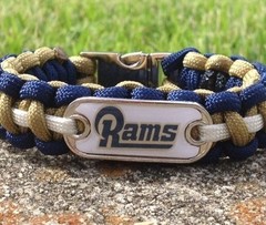 St. Louis Rams Paracord Bracelet w/ NFL Dog Tag and Metal Buckle. RAMS AWESOME!!