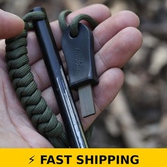 bayite 4 Inch Ferrocerium Fire Starter Kit with Paracord Lanyard