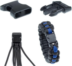 Black Plastic Side Release Buckles for Paracord Bracelets (5/8 Inch, 50 Pack)