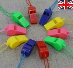 Plastic Whistles, Loud Crisp Sound Whistle, Sports Whistle Bulk with Lanyard US