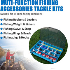 210pcs Fishing Accessories Kit, Tackle Box with Silver