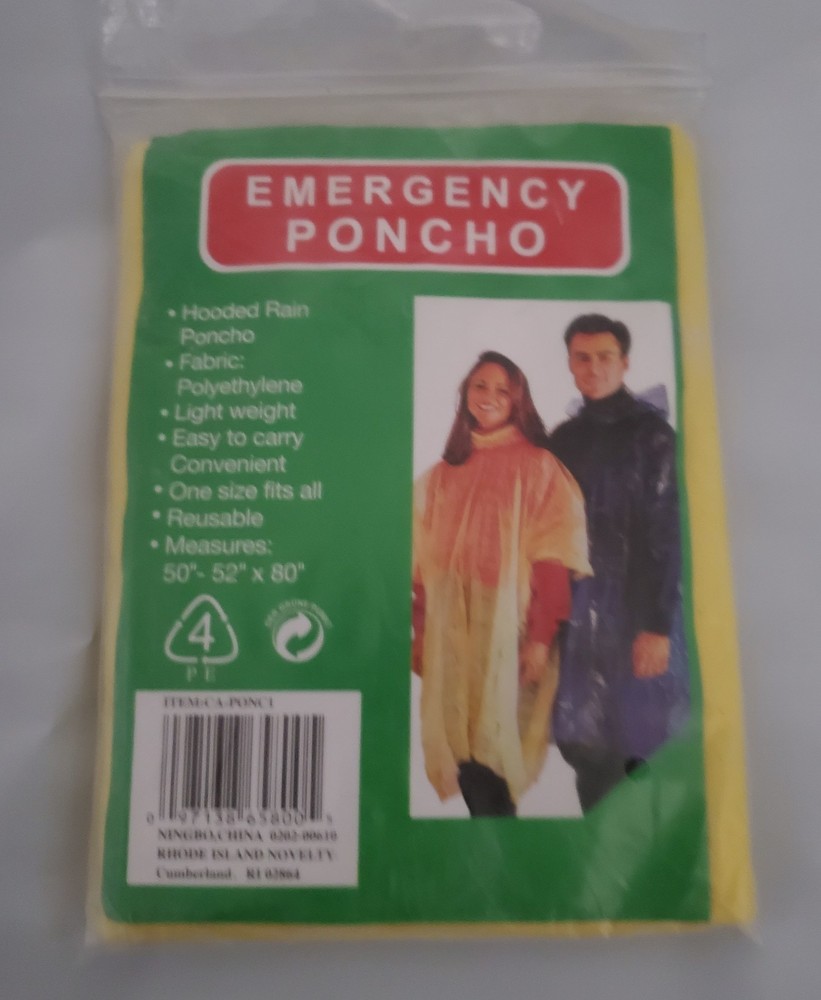 2 Water Rain Ponchos Don’t Get Caught In The Rain Hiking Walking Biking