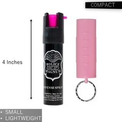Police Magnum Small Pepper Spray Self Defense- 3 Pack .75oz Key Ring PINK Sleeve