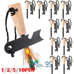 Waterproof Ferrocerium Rod Fire Starter w/ Handle + Steel Scraper Flint Striker