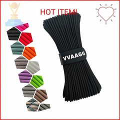 VVAAGG 1000 Black Paracord Rope 100FT Utility Nylon Heavy Duty 12 Strand Parachu