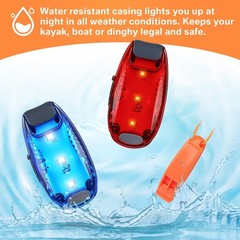16 Pcs Waterproof LED Kayak Lights – USB Rechargeable Red & Blue Strobe + 8 Whis