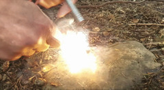 FireStorm Ferro Rod & Tinder Fire-Starting Kit – Large 3/8″ Diameter Ferrocerium